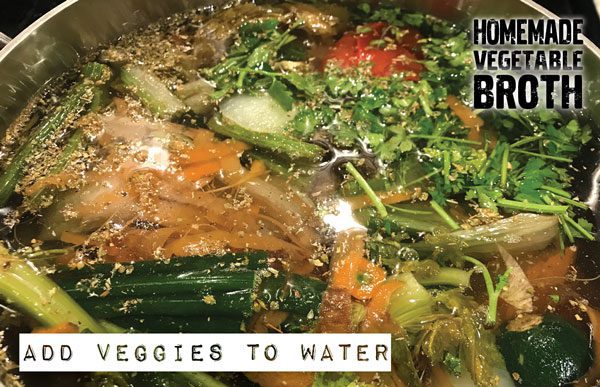 add veggies to boiling water