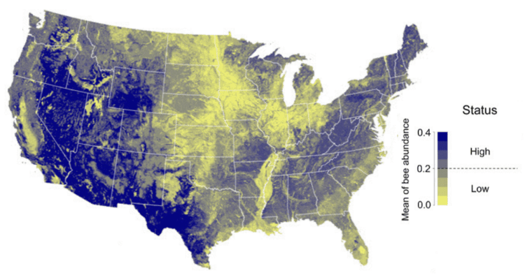 Native Bee Decline Map 2013 (Courtesy of PNAS)