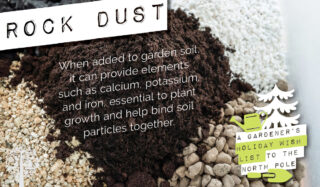 sustainable gift idea number three: Rock dust, aka rock powder or soil remineralizer, is a natural source of minerals and trace elements