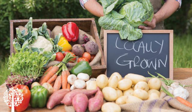 Locally grown produce at the farmer's market