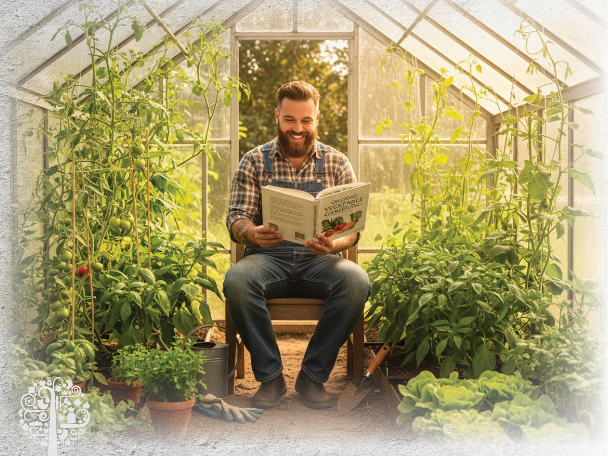 Reading in the garden, for the garden