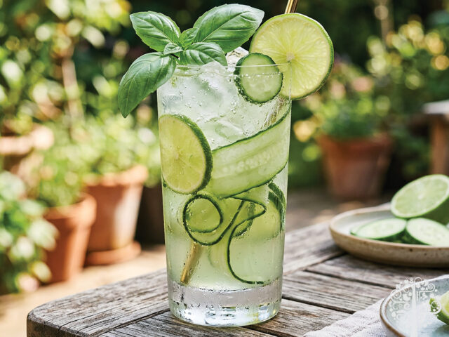 fresh herbs in mocktails