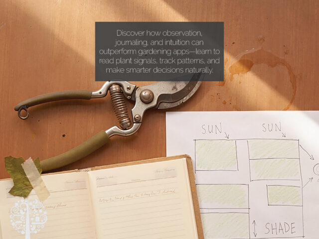 notes, journal or observations in precision gardening