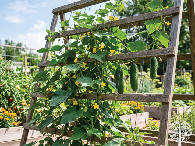 growing cucumbers vertically 